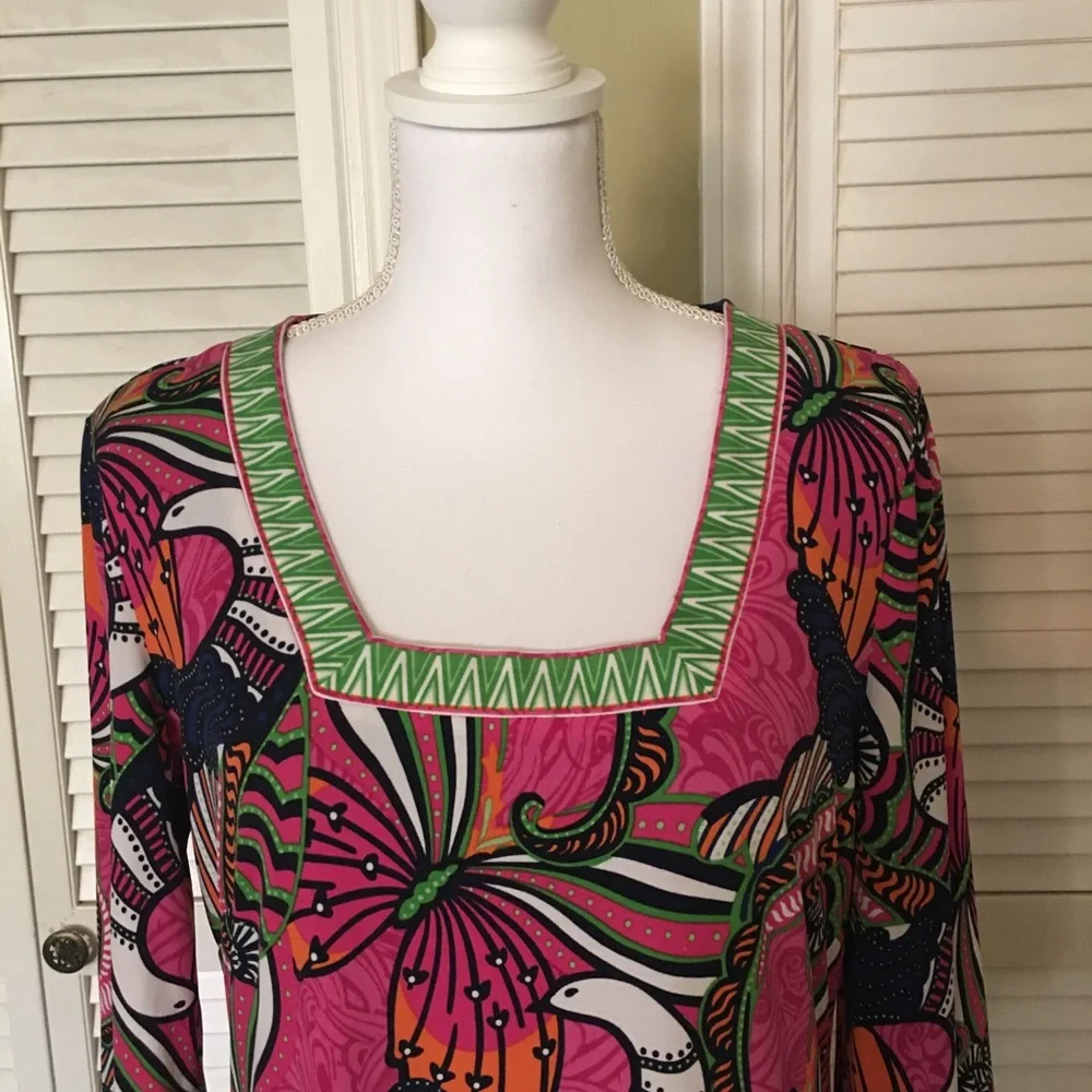Laundry by Shelli Segal Pink Bird Print Dress Size 8